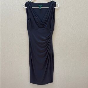Lauren Ralph Lauren Gray Ruched Sheath Dress